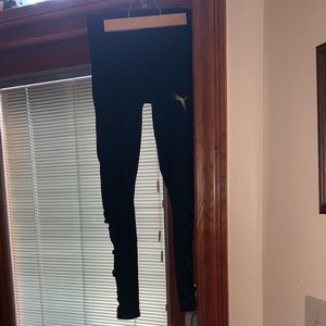 black puma lace up leggings